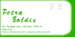 petra boldis business card